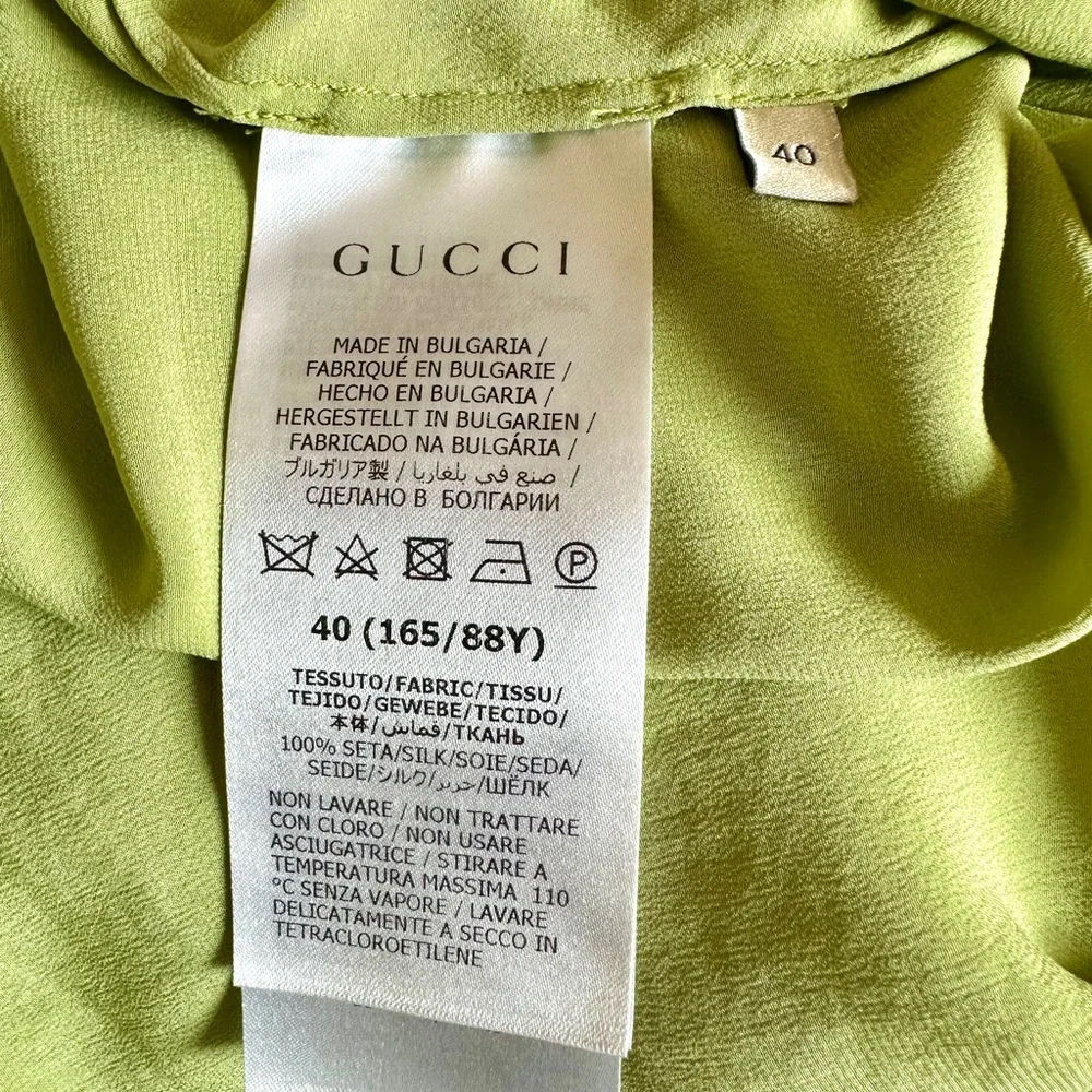 Gucci Silk Bow Blouse in Mint Green - Picture 10 of 11
